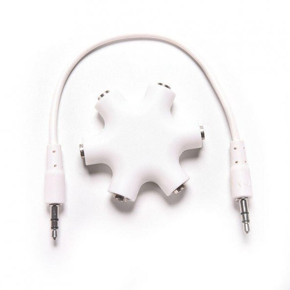 3.5 mm Stereo 5li Splitter Çoklayıcı Yıldız Aparat - Beyaz ürün görseli 1