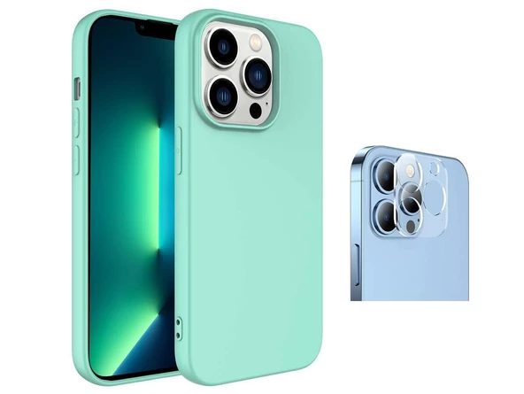 Vendas iPhone 14 Pro Uyumlu (14 Pro) W-Lansman Serisi İçi Kadife İpek Dokulu Lansman Kılıf + Kamera Lens Koruyucu ürün görseli 1