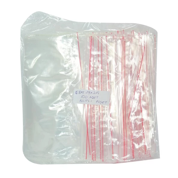 Kilitli Naylon Poşet Torba Şeffaf 19X25CM 100 Adet 1 Paket ürün görseli 1