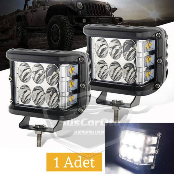 Off Road Led Lamba Delici Yayıcı Beyaz-Beyaz Flaşlı Kare Sis Farı Projektör 45W 12 Led Metal Arazi Çalışma Lambası 1 Adet ürün görseli 1