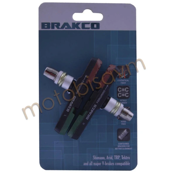 V BRAKE FREN PABUCU - ASİMETRİK.. - 3 RENKLİ [72 mm] BRAKCO ürün görseli 1
