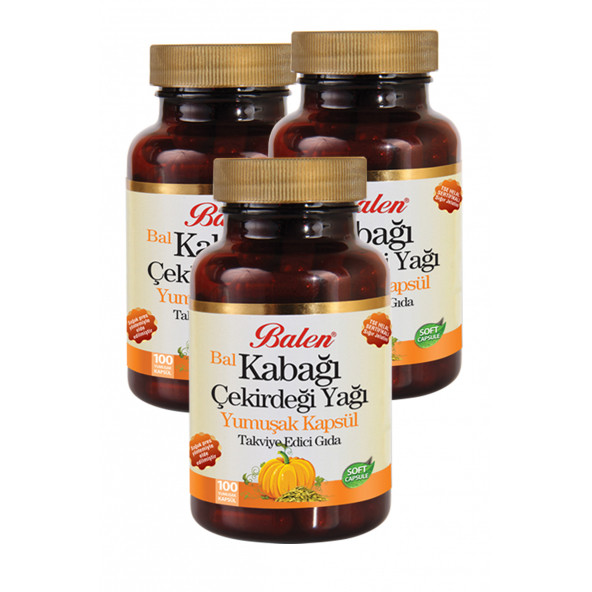 3 Kutu Balen Bal Kabağı Çekirdeği Yağı Kapsül 100 X 1380 mg Kabak Çekirdeği Kapsülü ürün görseli 1