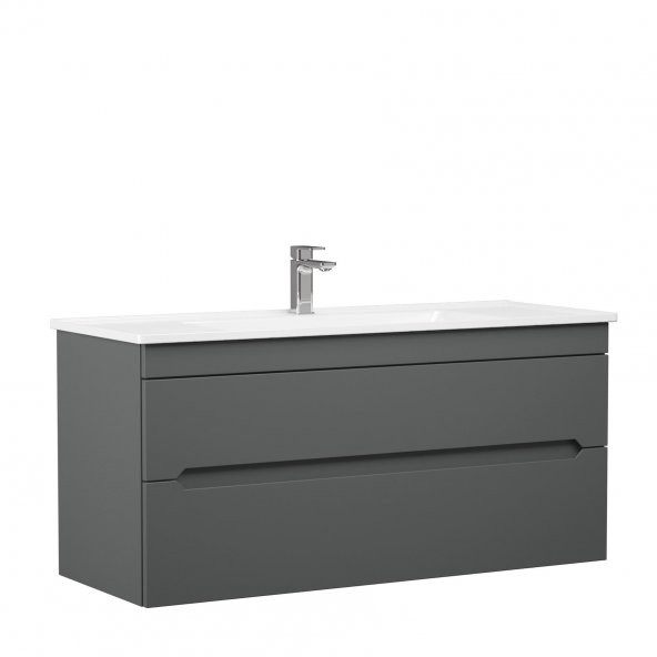 Orka Varna 100 cm Mat Antrasit Banyo Dolabı Alt Modül Lavabo ürün görseli 1