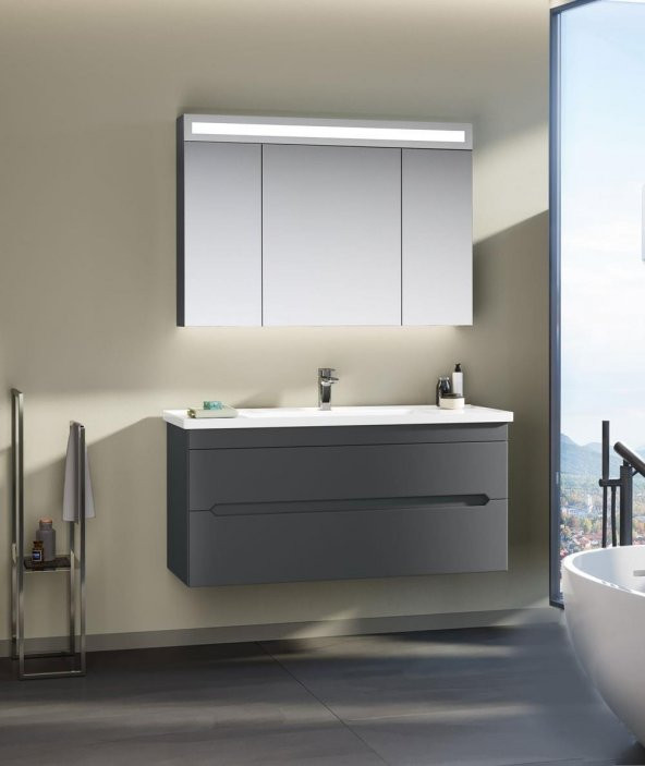 Orka Varna 100 cm Mat Antrasit Banyo Dolabı Takımı ürün görseli 1