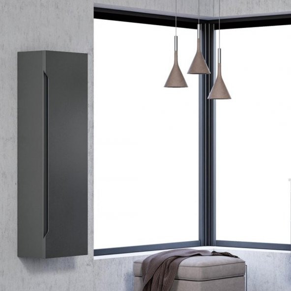 Orka Varna 40 cm Mat Antrasit Banyo Boy Dolabı ürün görseli 1