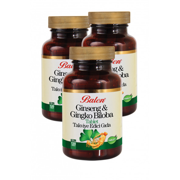 3 Kutu Balen Ginseng Ginkgo Biloba 720 MGx120tabletx3 Gingko Ginko ürün görseli 1