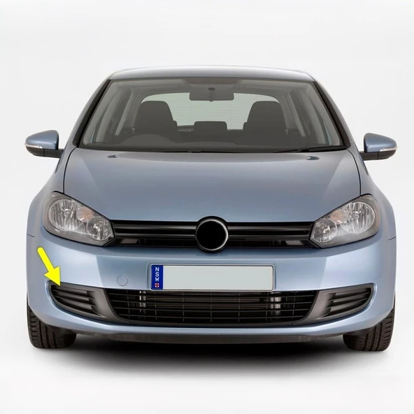 VW Golf 6 2009-2012 Ön Tampon Sağ Sis Farı Izgarası Sissiz 5K0853666A ürün görseli 1
