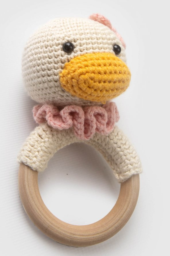 Amigurumi Ördek Çıngırak Krem ürün görseli 1