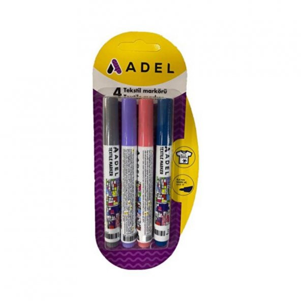 Tekstil Kumaş Kalemi Markörü 4 Renk Keçeli Kalem 1 Paket Kumaş Kalemi 4 Lü ürün görseli 1