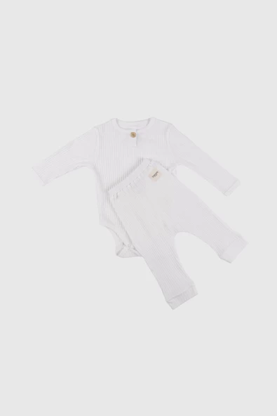 Fitilli Pantolon Ekru - Resim 4