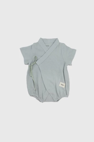 Müslin Kısa Kimono Tulum Sis Grisi ürün görseli 1