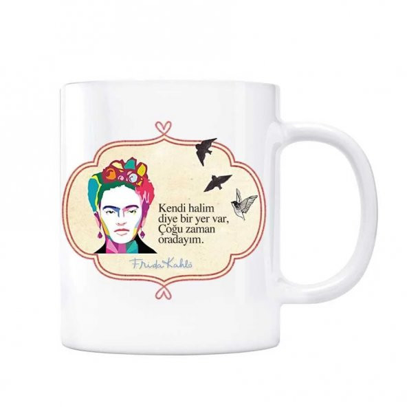 Frida Kahlo Kupa Bardak - Kendi Halim ürün görseli 1