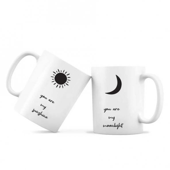 My Sunshine My Moonlight İkili Kupa - Gün Işığım Ay Işığım İkili Kupa Bardak ürün görseli 1