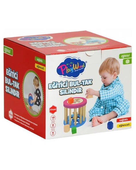 Playwood Ahşap Eğitici Bul Tak Silindir ONY374 ürün görseli 1