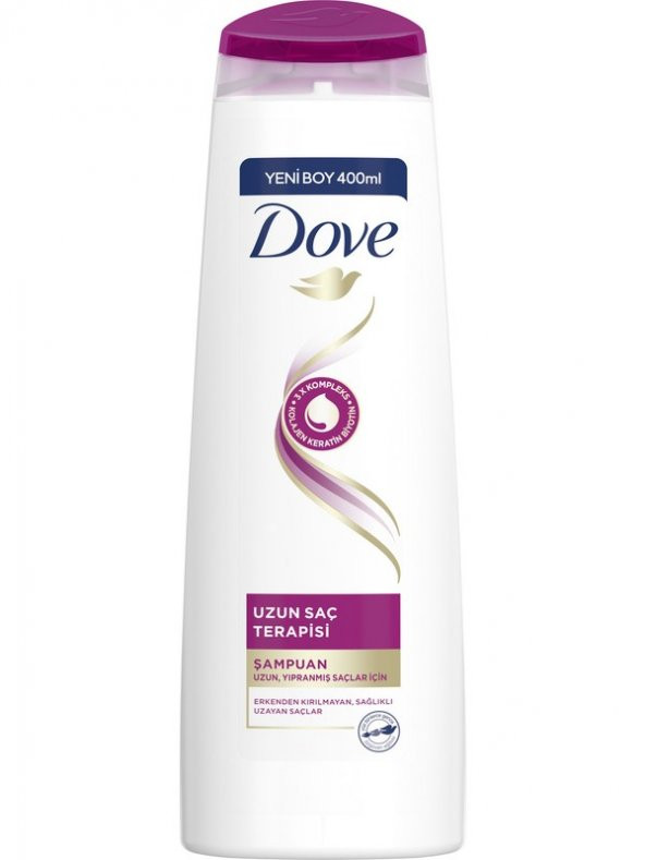 Dove Saç Bakım Şampuanı Uzun Saç Terapisi Uzun Yıpranmış Saçlar Için 400 ml ürün görseli 1