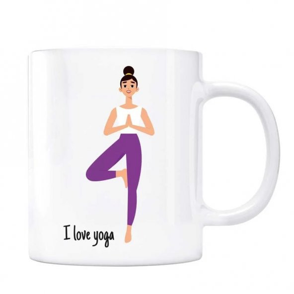 I Love Yoga Kupa Bardak - Model 7 ürün görseli 1