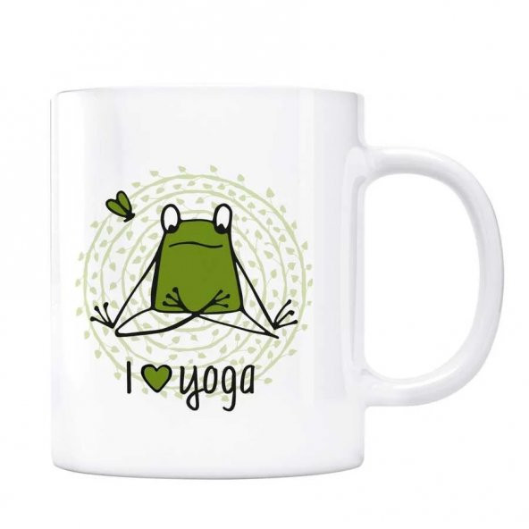 I Love Yoga Kupa Bardak - Kurbağa ürün görseli 1