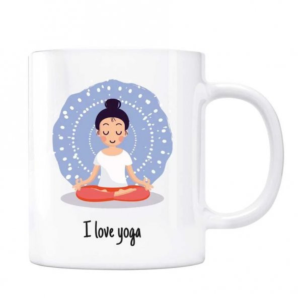 I Love Yoga Kupa Bardak - Model 3 ürün görseli 1