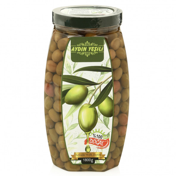 Aydın Yeşili Doğal Salamura Yeşil Çizik Zeytin 3 lt ürün görseli 1