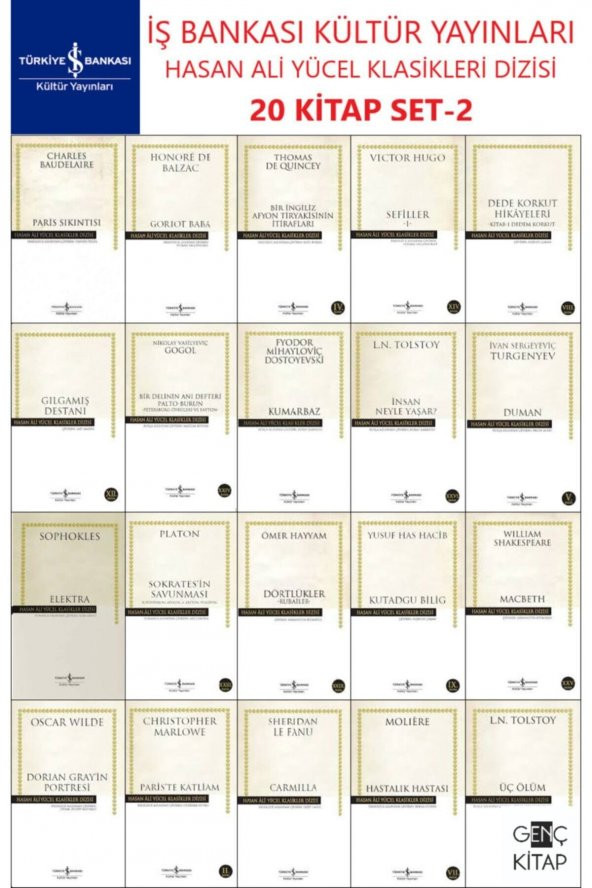 Iş Bankası Hasan Ali Yücel Klasikler Dizisi 20 Kitap Set 2 Balzac-vıctor Hugo-dostoyevski-platon ürün görseli 1