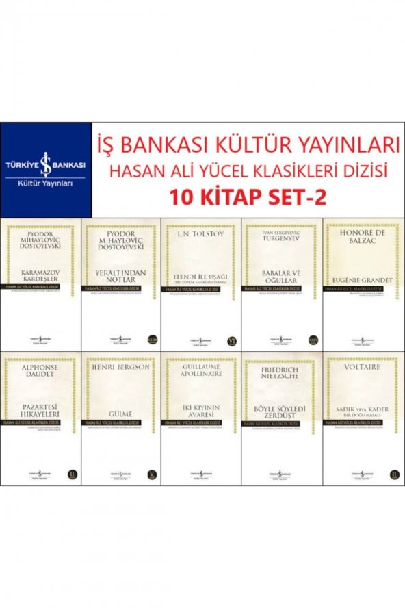 Iş Bankası Hasan Ali Yücel Klasikler Dizisi 10 Kitap Set 2 Dostoyevski-tolstoy-turgenyev-balzac ürün görseli 1
