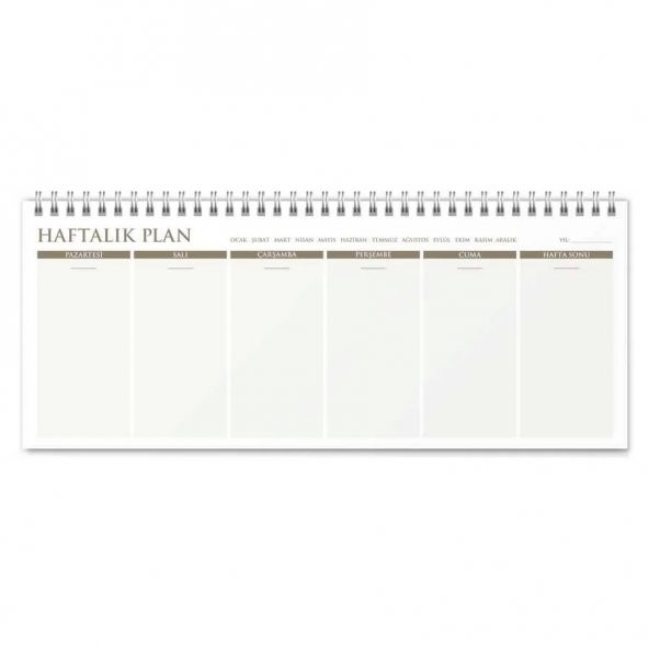 Haftalık Planlayıcı Spiralli Defter - Weekly Planner - Resim 3