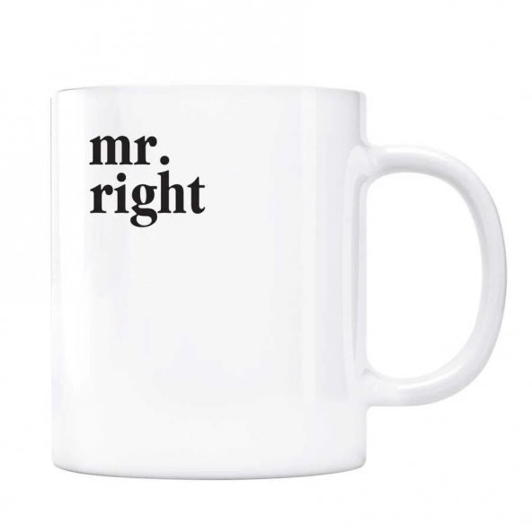 İkili Kupa Bardak - Mr Right Mrs Always Right - Resim 2