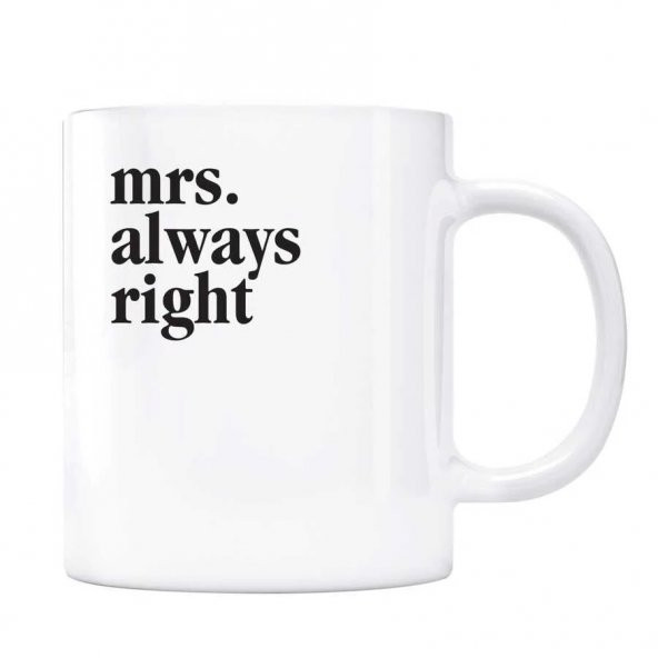 İkili Kupa Bardak - Mr Right Mrs Always Right - Resim 3