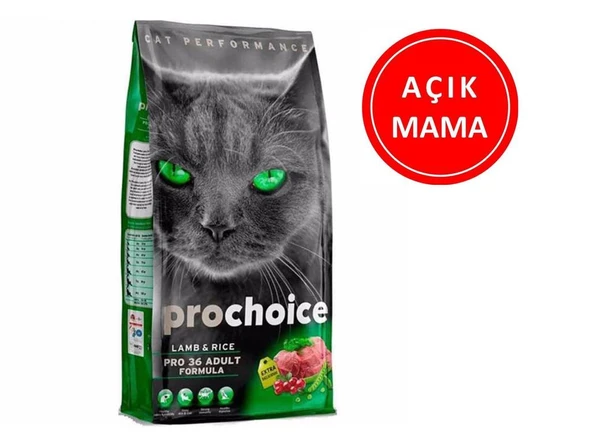 ProChoice Pro 36 Lamb Kuzu Etli Yetişkin Kedi Maması 1 Kg AÇIK ürün görseli 1
