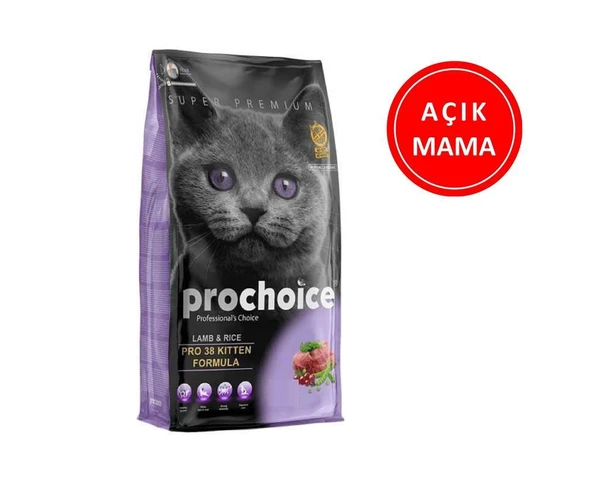 ProChoice Pro 38 Kitten Kuzu Etli Yavru Kedi Maması 1 Kg AÇIK ürün görseli 1