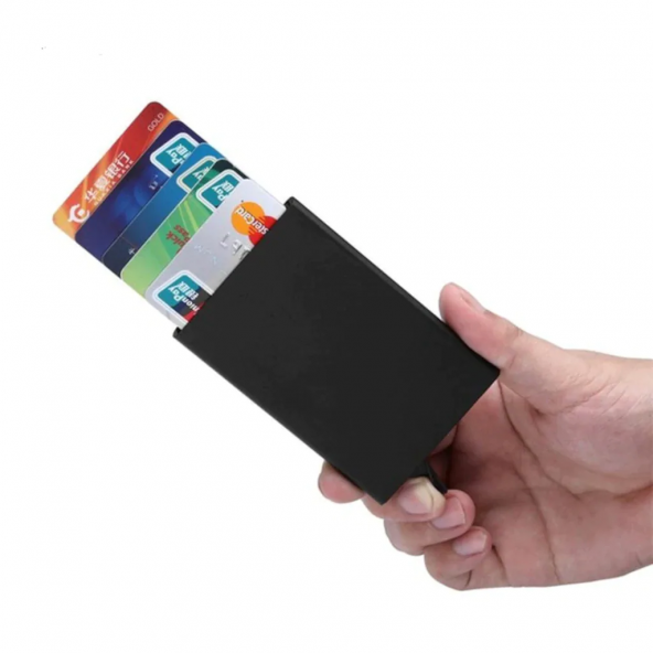 Minimalist Secrid Otomatik Mekanizmalı Alüminyum Kredi Kartlık RFID Koruma ürün görseli 1