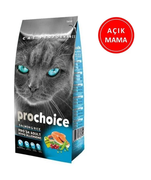 ProChoice Pro 34 Salmon Somonlu Yetişkin Kedi Maması 1 Kg AÇIK ürün görseli 1