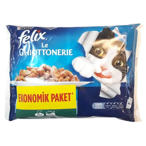 Felix Ton ve Somon Balıklı Yaş Kedi Maması 4 Al 3 Öde ürün görseli 1