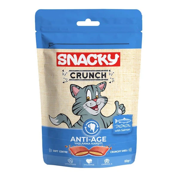 Snacky Kedi Crunch Ödül Anti-Age Somonlu 60gr ürün görseli 1