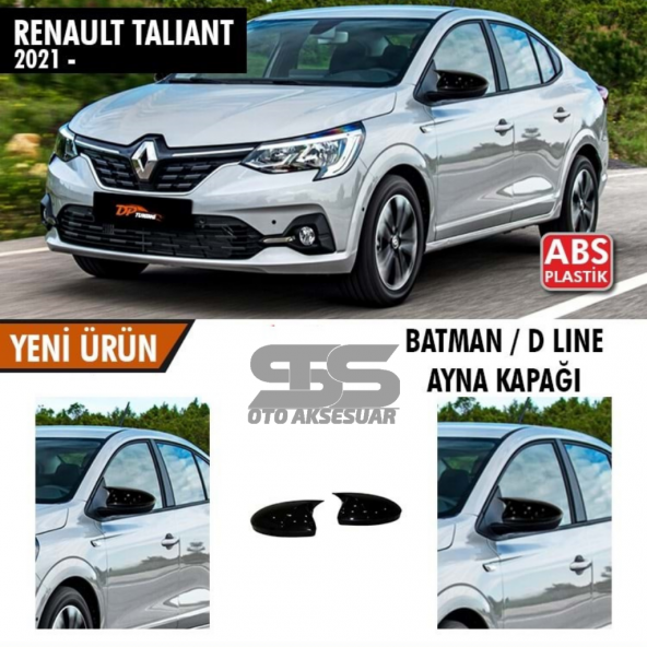 Renault Taliant Batman Yarasa Ayna Kapağı Piano Black Abs Plastik ürün görseli 1