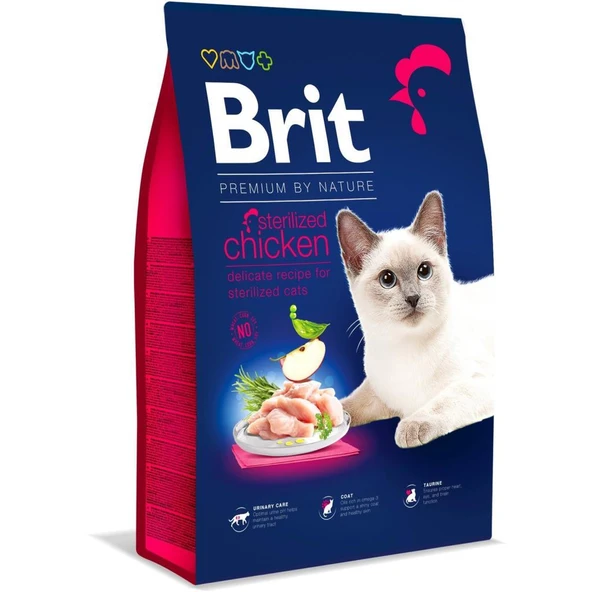 Brit Premium Sterilised Tavuklu ve Pirinçli Kısırlaştırılmış Kedi Maması 8 kg ürün görseli 1