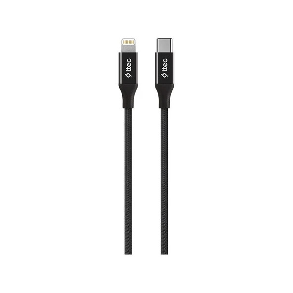 Ttec AlumiCable Type-c Lightning Hızlı Şarj Kablosu 150cm 2DK41S Siyah ürün görseli 1