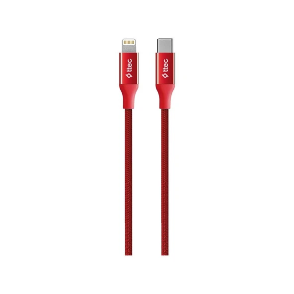 Ttec AlumiCable Type-c Lightning Hızlı Şarj Kablosu 150cm 2DK41K Kırmızı ürün görseli 1