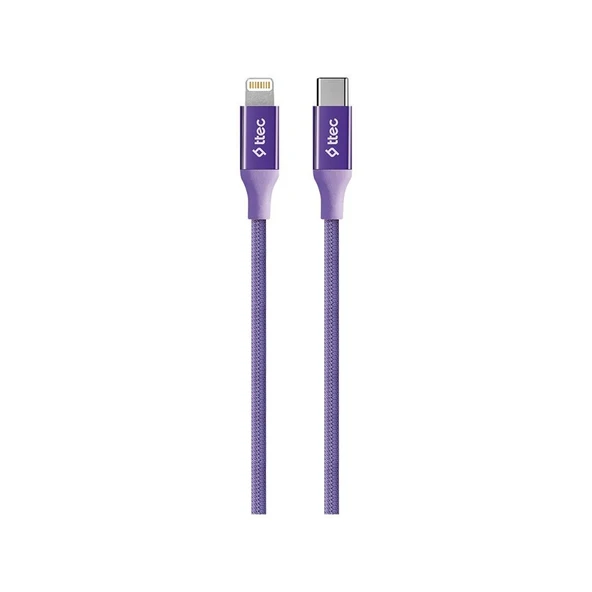 Ttec AlumiCable Type-c Lightning Hızlı Şarj Kablosu 150cm 2DK41MR Mor ürün görseli 1