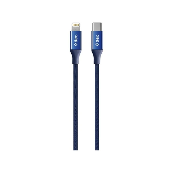 Ttec AlumiCable Type-c Lightning Hızlı Şarj Kablosu 150cm 2DK41L Lacivert ürün görseli 1