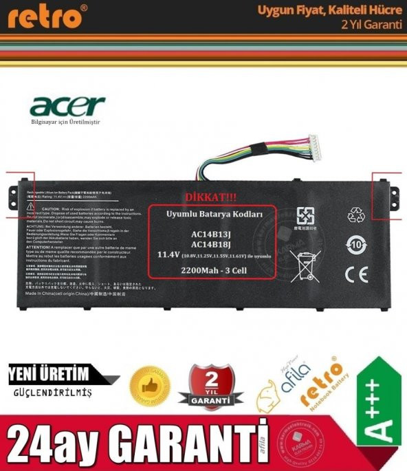 Acer Aspire V3-371 V3-371-52HY Notebook Bataryası Pili nb-kr80417-310404 ürün görseli 1