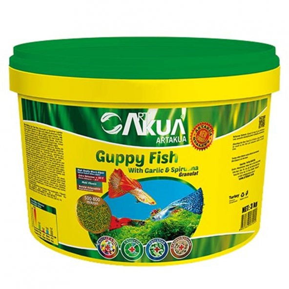 Art Aqua Guppy Fish Spirulina & Garlic  Açık Kovadan Bölme 100 Gram ürün görseli 1