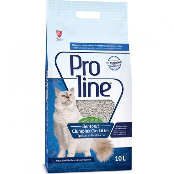 Proline Bentonit Topaklaşan Kedi Kumu 10 Lt Parfümsüz ürün görseli 1