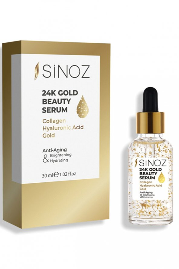 Sinoz 24K Altın Parçacıklı Kırışıklık Karşıtı Kolajen Serum 30 ML ürün görseli 1