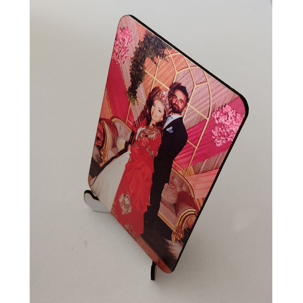 AHŞAP SÜBLİMASYON FOTOĞRAF BASKILI AYAKLI MASA SÜSÜ 15X10CM ürün görseli 1