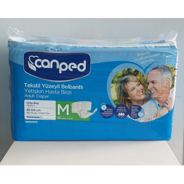 Canped Tekstil Yüzeyli Bel Bantlı 30'luk Hasta Bezi Medium ürün görseli 1