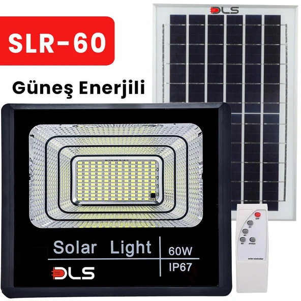60W Güneş Enerjili Projektör Bahçe Aydınlatma Solar LED DLS ürün görseli 1