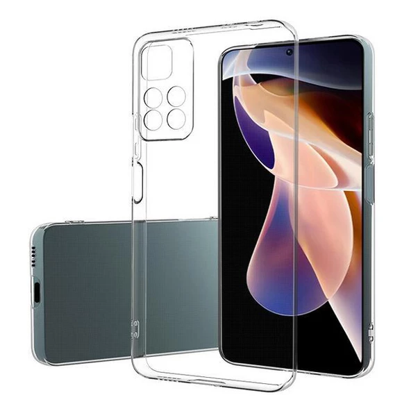 FitCase Xiaomi Redmi Note 11T 5G / Poco M4 Pro 5G Kılıf Kamera Korumalı Silikon Şeffaf Arka Kapak ürün görseli 1