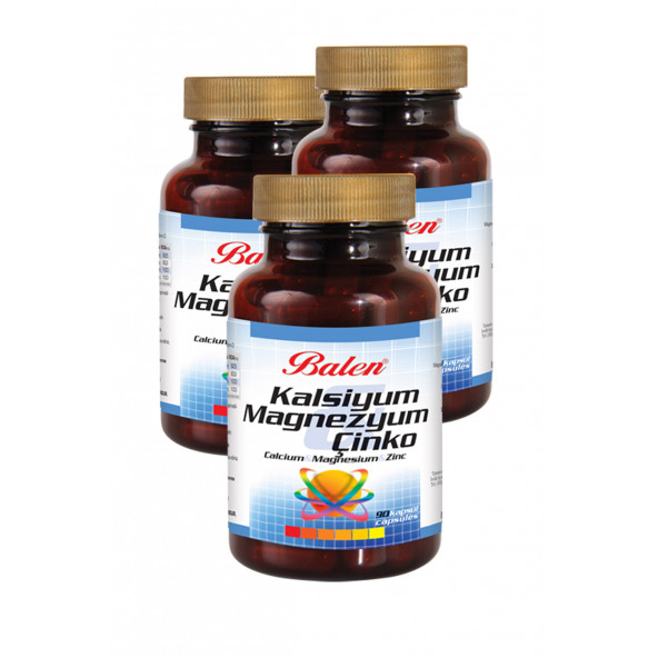 3 Kutu Balen Kalsiyum Magnezyum Çinko Kapsül 709mg x 90 Kapsül ürün görseli 1