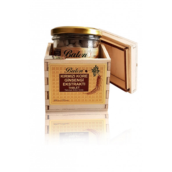 Balen Tahta Kutu Ginseng Kırmızı Kore Ginsenk Ginsek 600 Mg x 120 Tablet ürün görseli 1